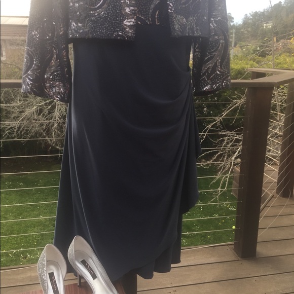 Blue/Gray sequins dress w\balero jacket - Picture 8 of 8